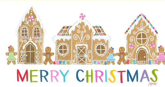 Haley Gingerbread House with People Lumbar Pillow Swap - Luckybird