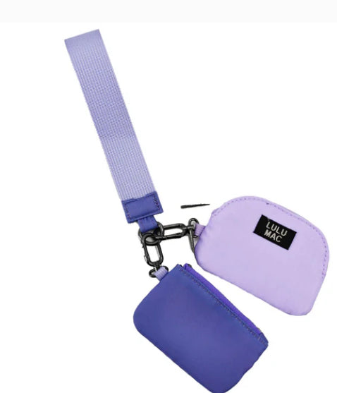 LULU MAC Purple/Lavender Double Pouch Wristlets