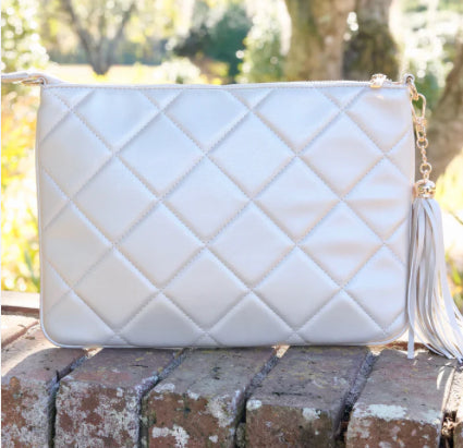Caroline Hill - Madelyn Clutch Crossbody Pearl Quilted