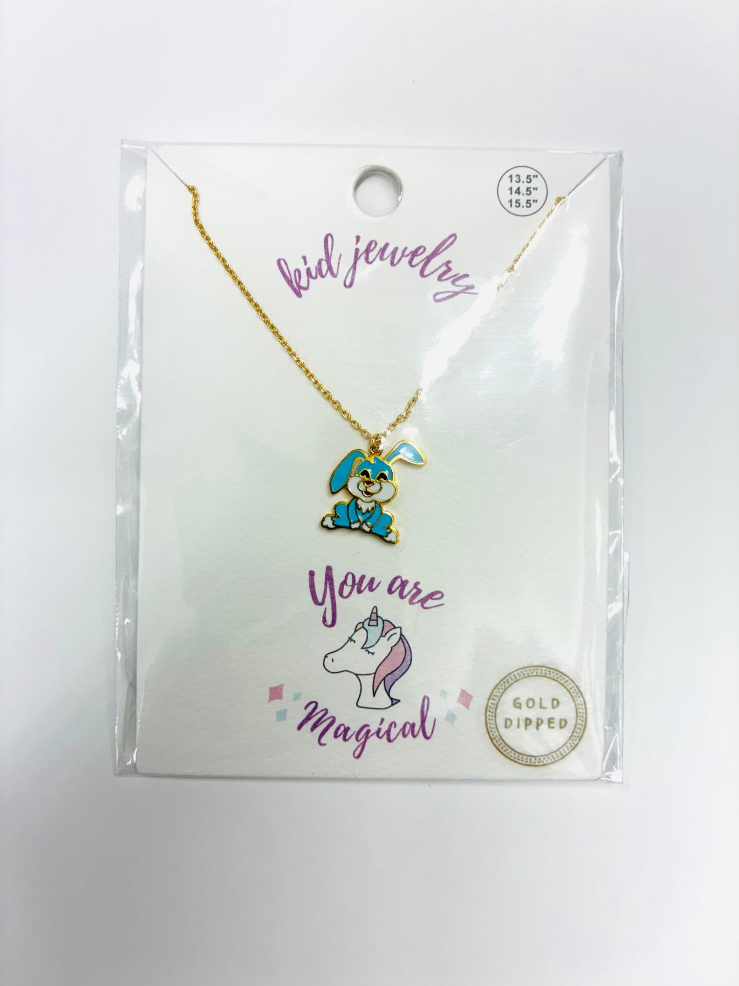 Kid’s Fun Gold Dipped Necklaces with Charm