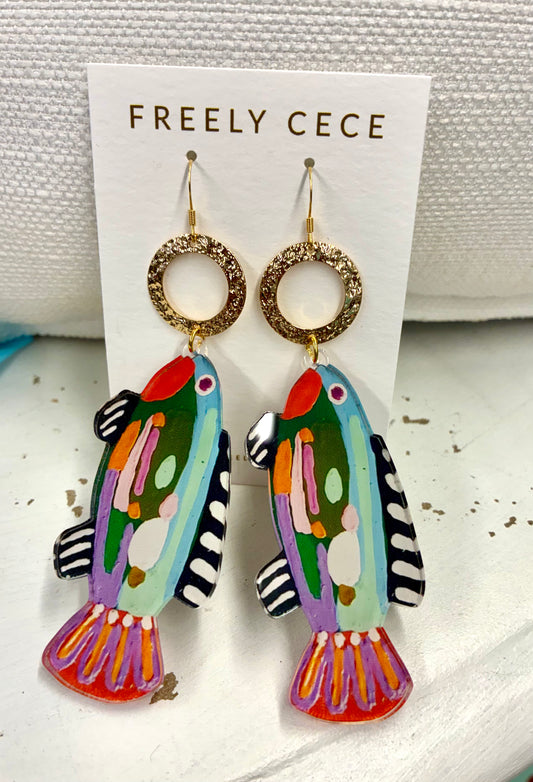 Colorful Fish Earrings / Freely CeCe