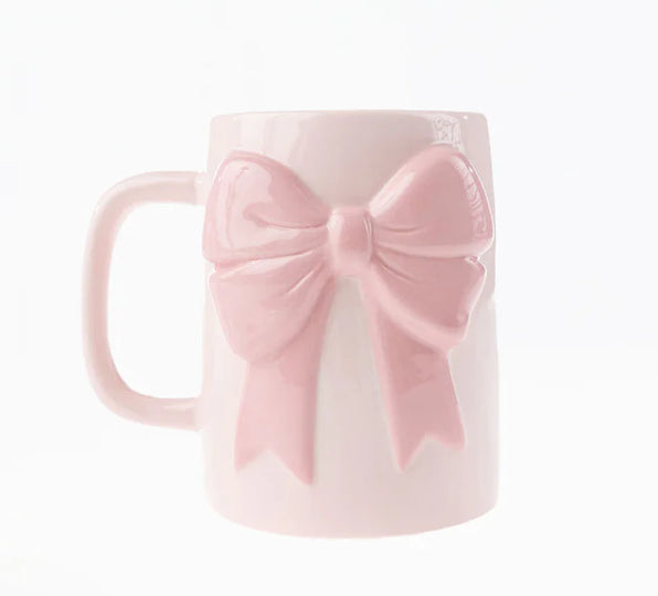 Ceramic Bow Mug - Blue or Pink - Mary Square