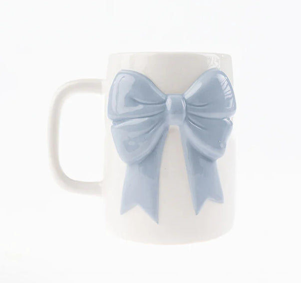 Ceramic Bow Mug - Blue or Pink - Mary Square