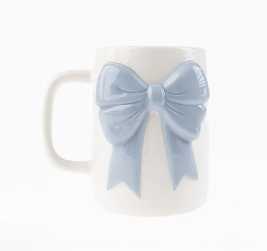 Ceramic Bow Mug - Blue or Pink - Mary Square
