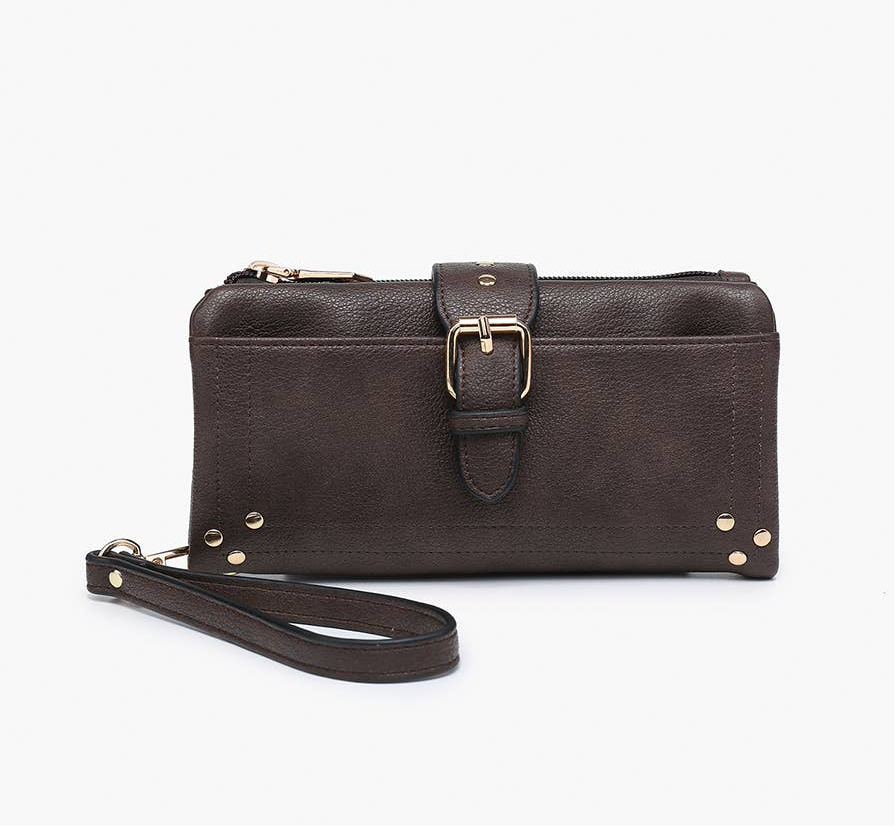 Cadence Buckle Wallet/Clutch w/ Zip Top:   Jen & Co.
