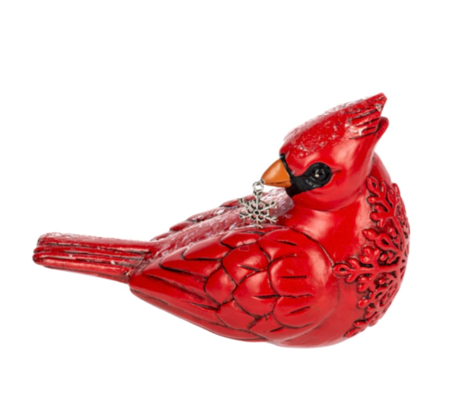 Cardinal with Snowflake Figurine