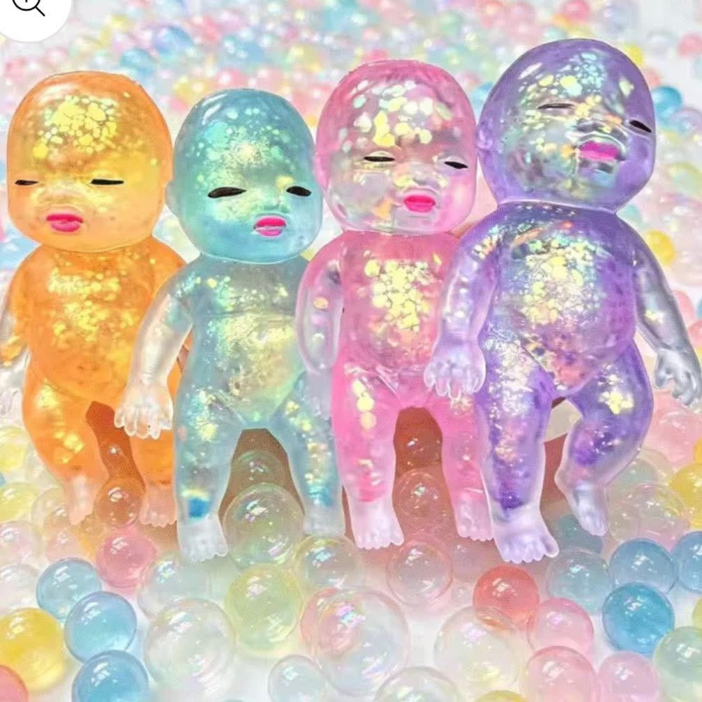 Glitter Baby Squishy 4.5” Tall