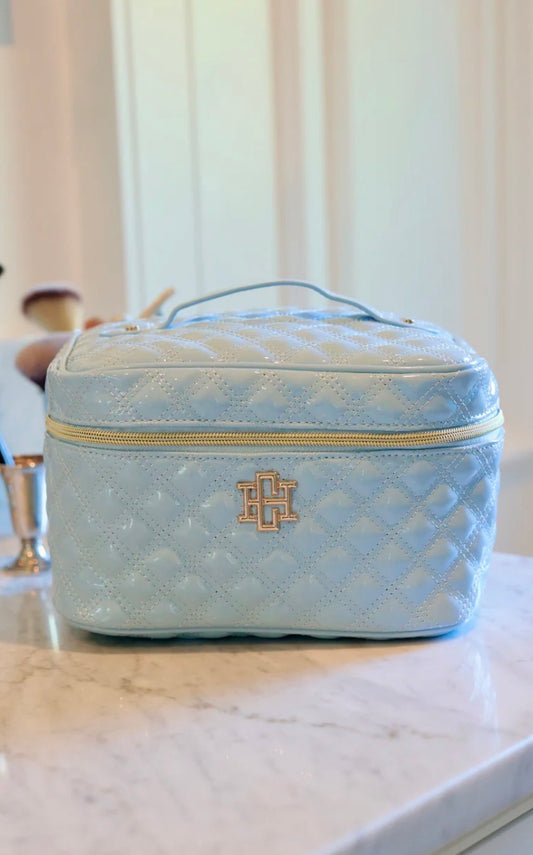 Hampton Train Case Light Blue Patent - Caroline Hill