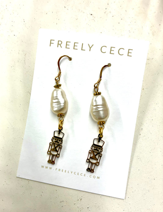 Nutcracker & Pearl Earrings