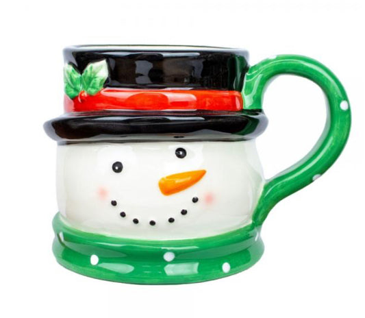 Snowman Ceramic Figural Mug