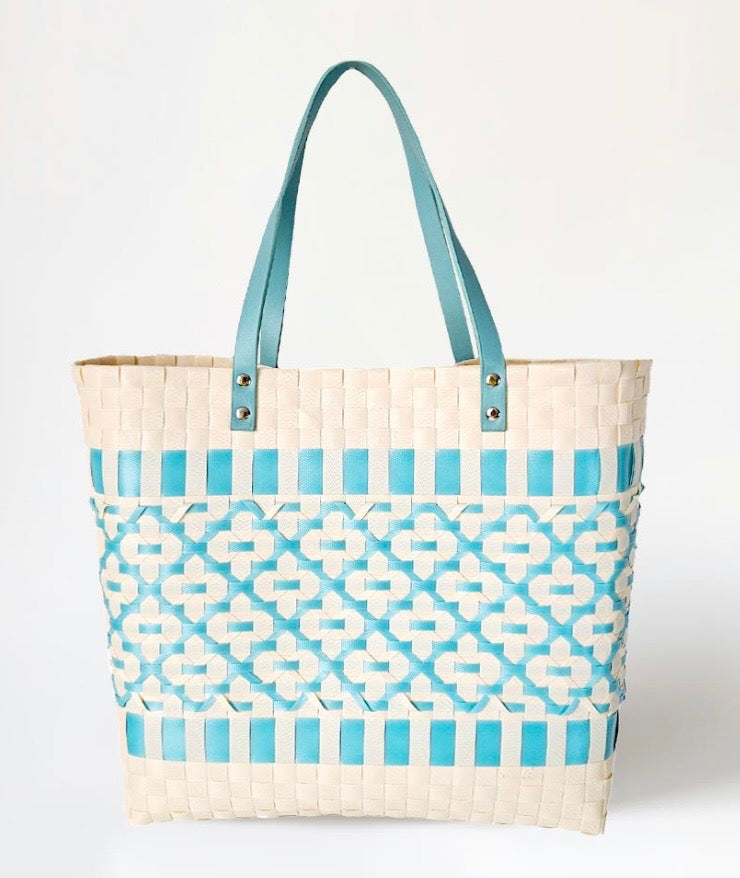 LUX Quatrefoil Pattern Weave Tote
