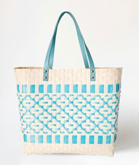 LUX Quatrefoil Pattern Weave Tote