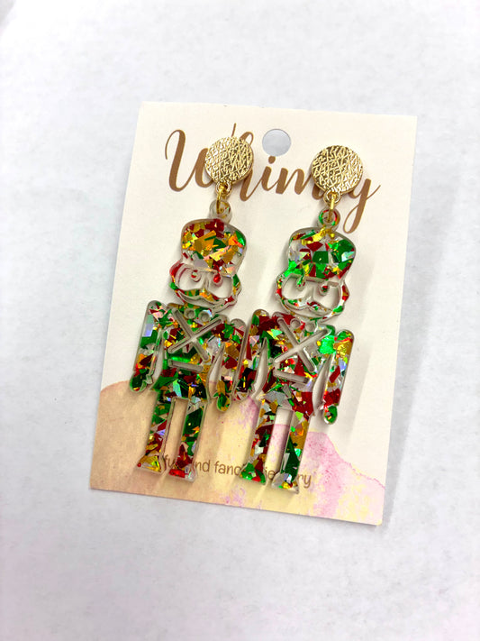 Iridescent NutCracker Earrings