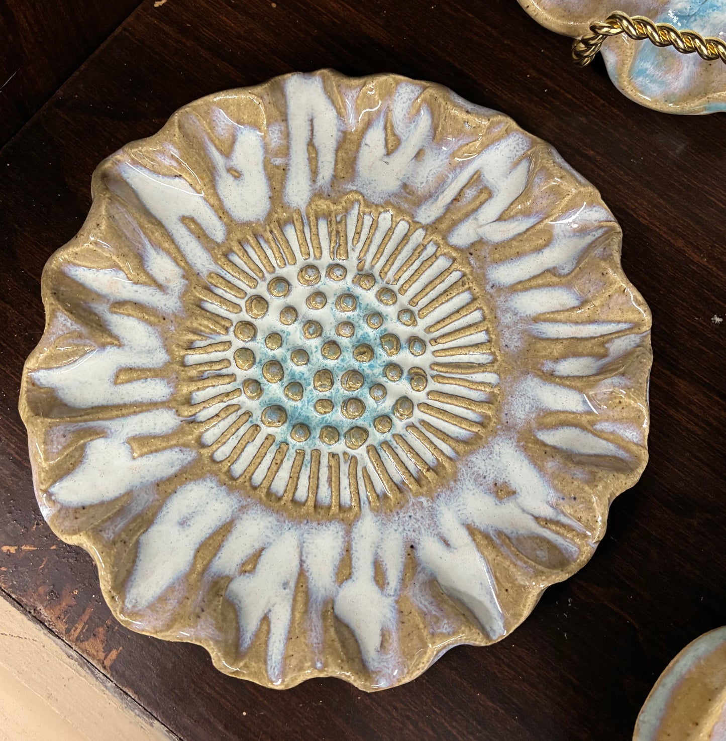 Scalloped Blossom Dish Tab Boren Pottery