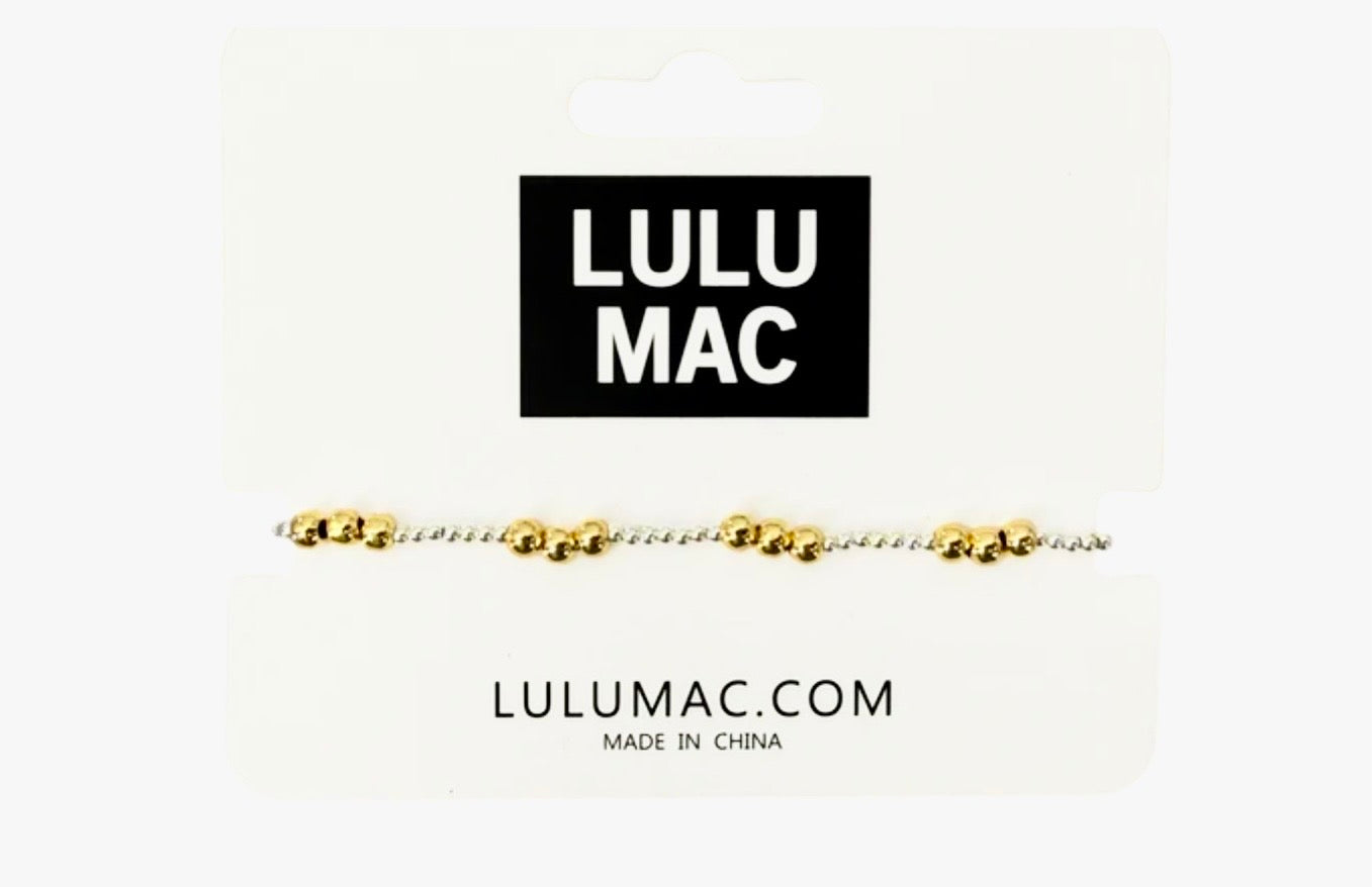 LULU MAC Mixed Silver/Gold Beaded Bracelet