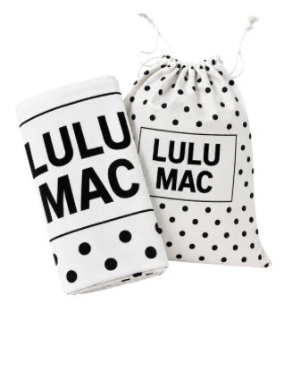 LULU MAC White/Black Dot XL Beach Towel