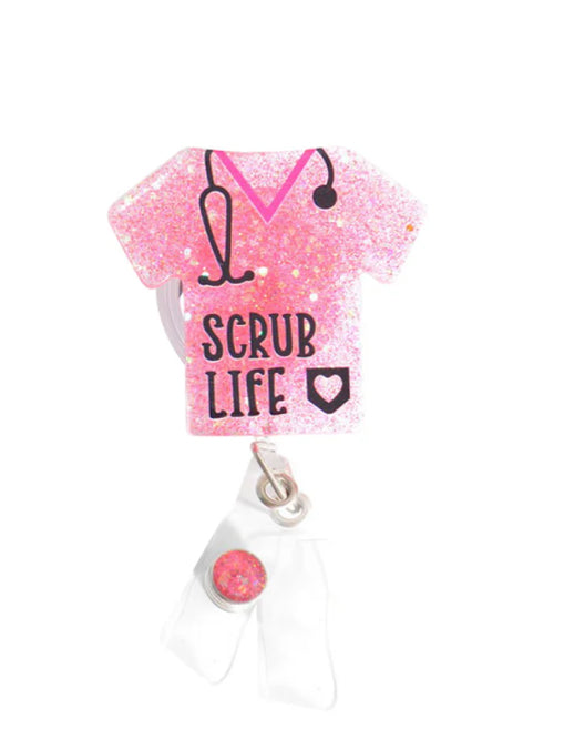 Glitterific Scrub Life Top - Badge Reel
