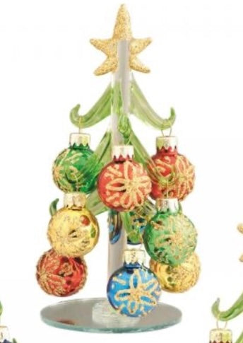 Green Glass Tree 6 Inch Assortment of 3 Styles