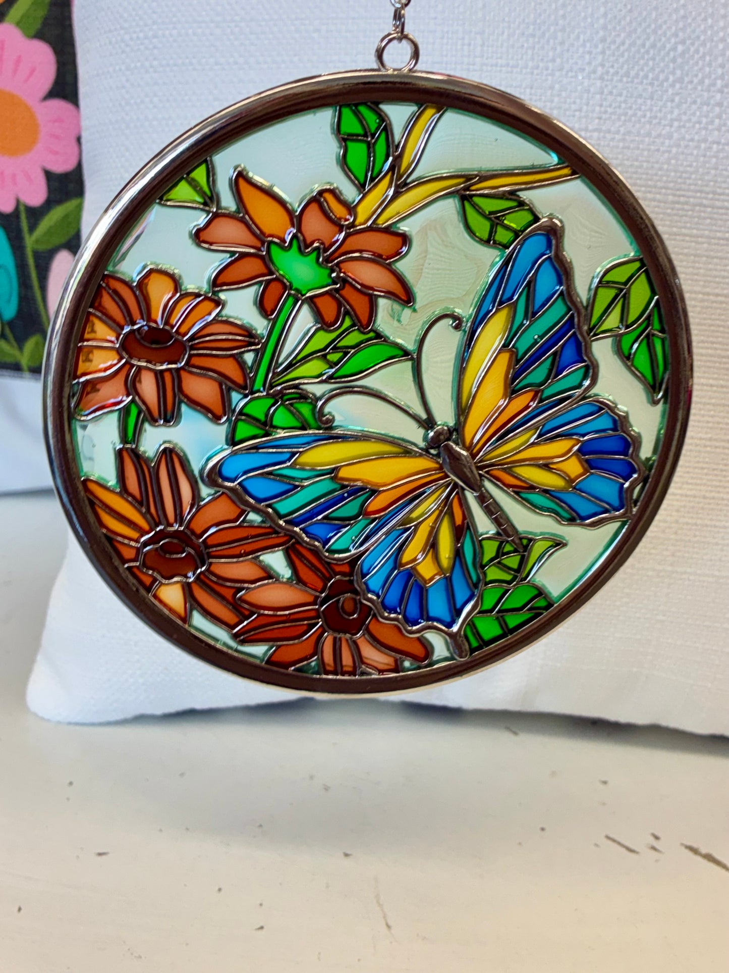 Dragonfly & Butterfly Stained Glass Sun-Catcher
