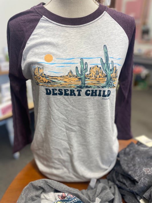 Long Sleeve Raglan T Shirt - Desert Child