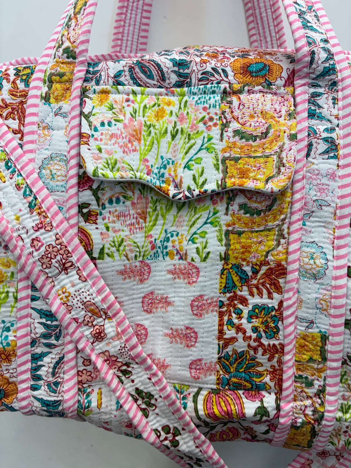 Florence Floral Patchwork Quilted Duffel Bag