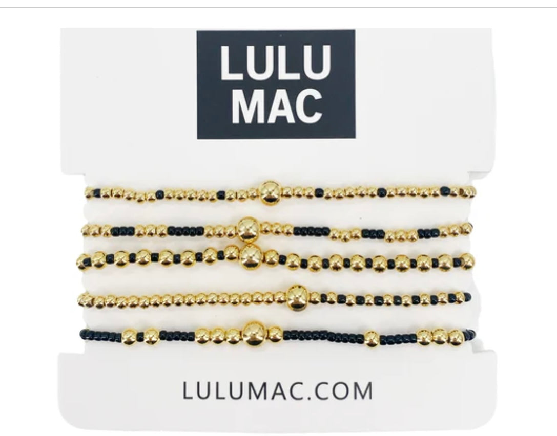 LULU MAC Navy & Gold 5-Strand Bracelets