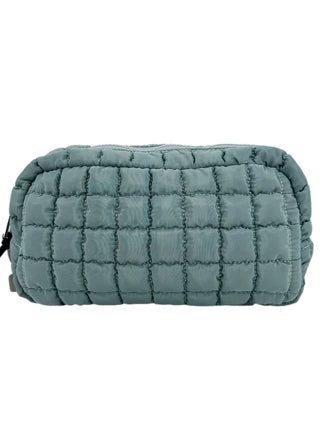 Puffer Quilted Makeup Bag Haze Blue