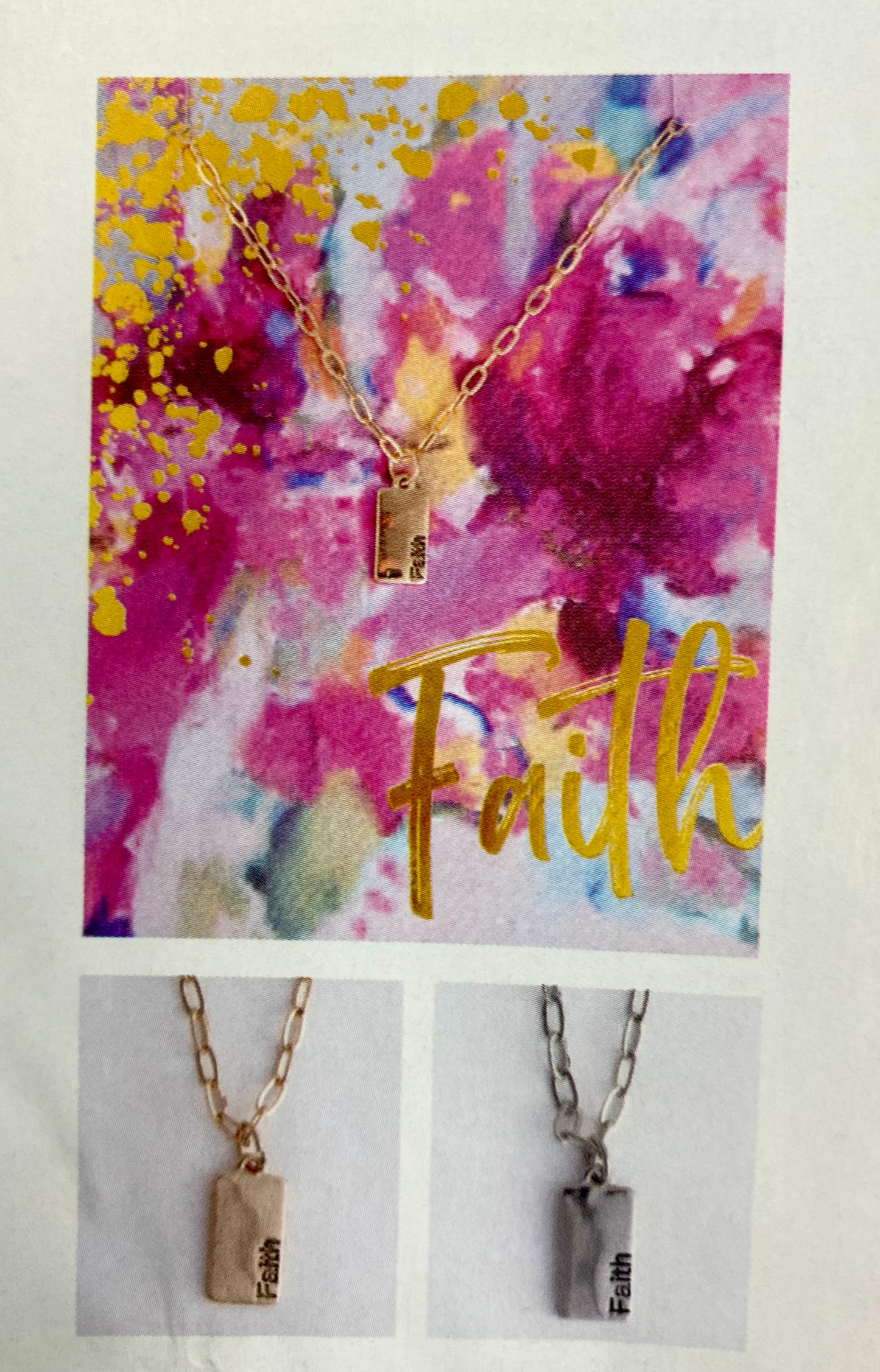 Necklace +Greeting Card Set / Silver or Gold