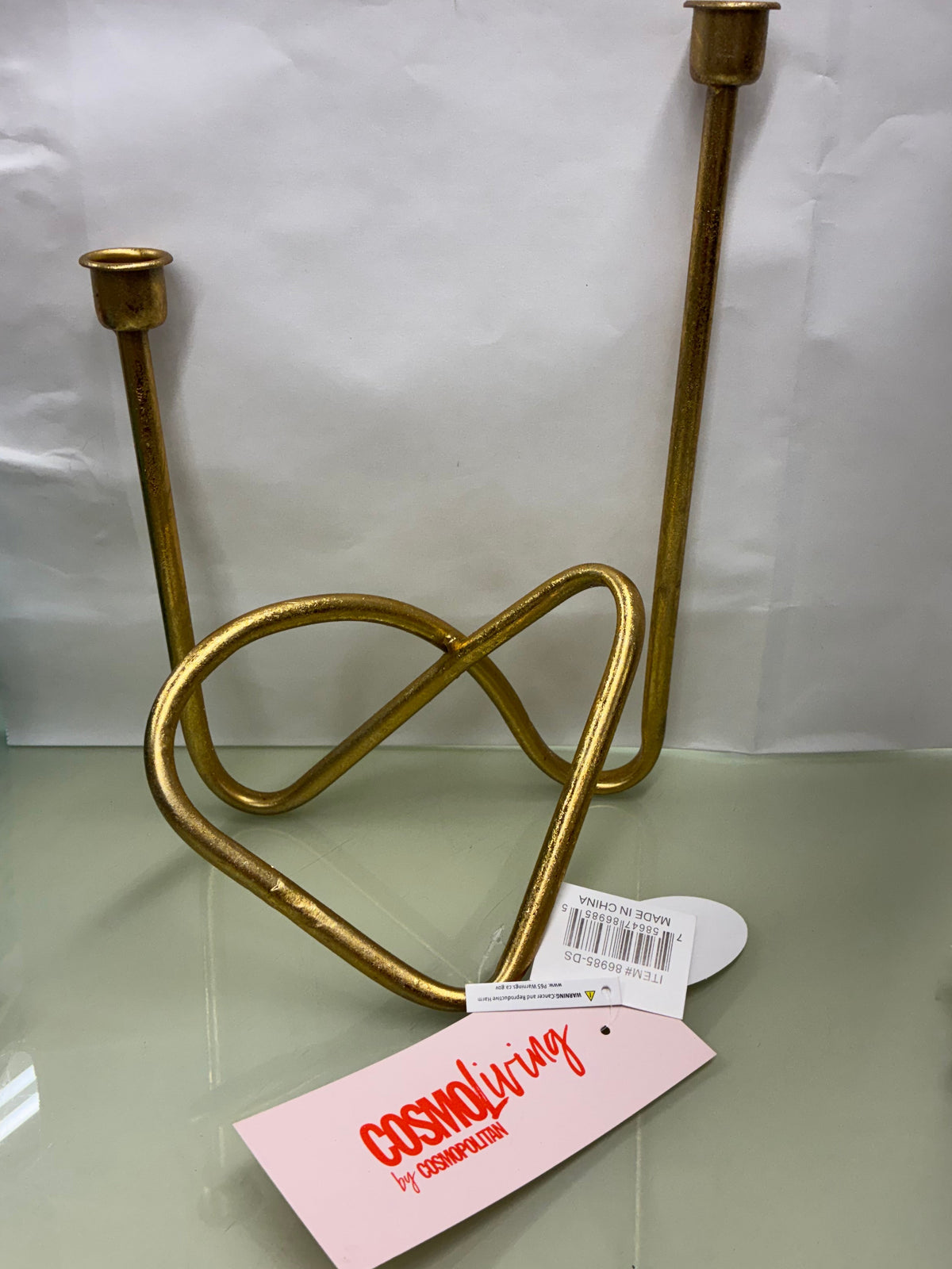Gold Tone Twisted  Double Candle Holder