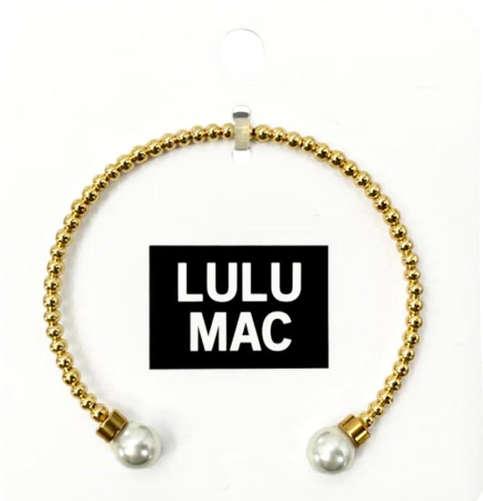 LULU MAC Beaded Cuff- Gold or Pearl