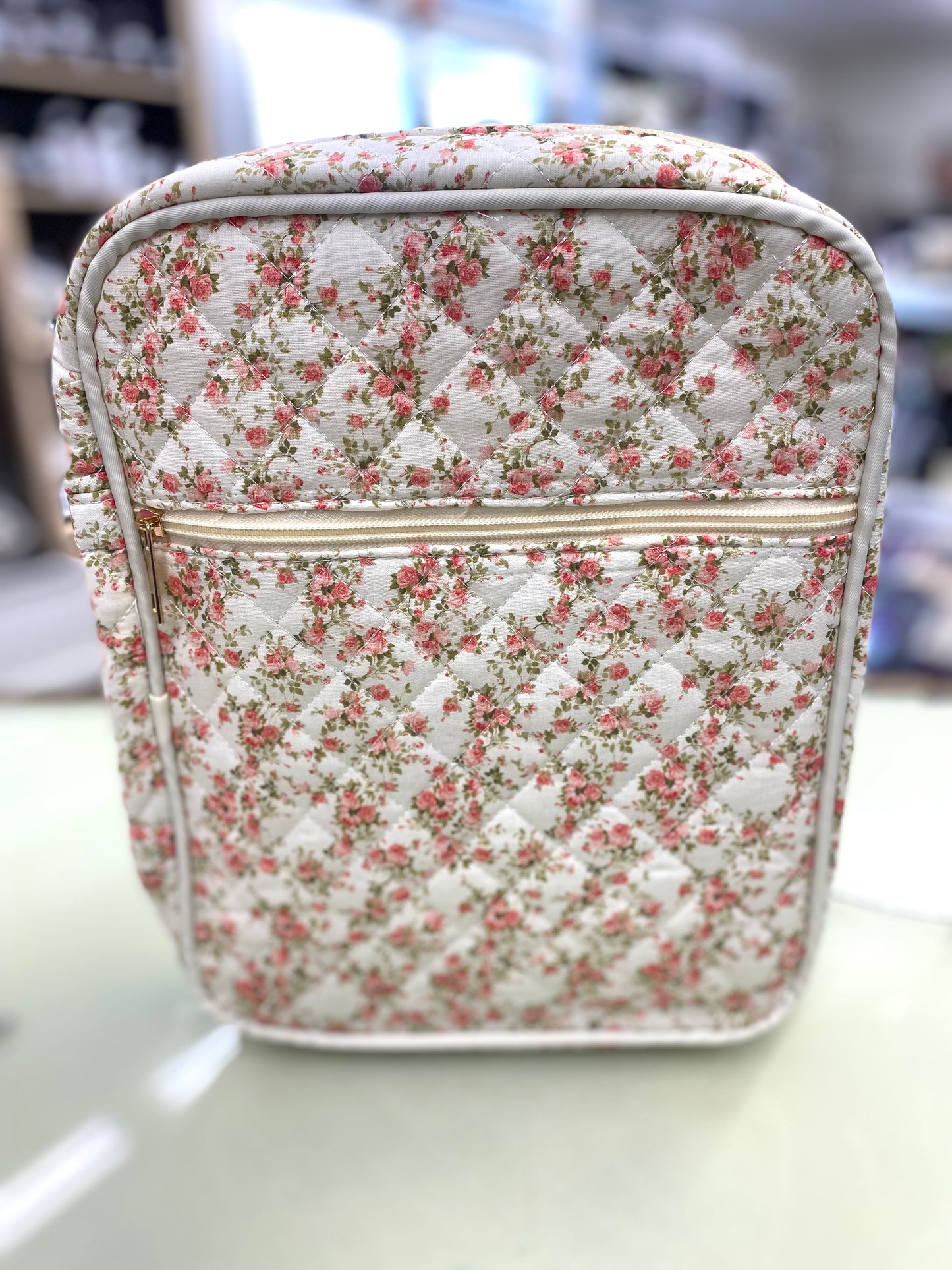 Quilted Bible Cover - Pink Flowers