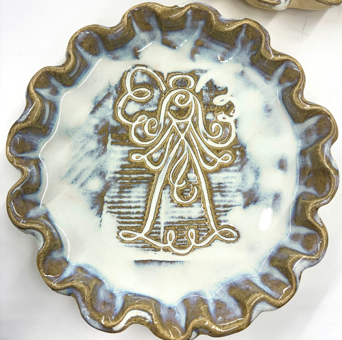 Angel Plate 7.5” - Tab Boren Pottery #169 Colors Vary