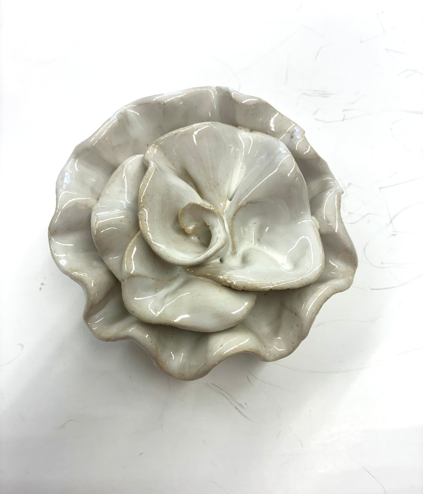White Rose 4.5 x 4.5” - Tab Boren Pottery