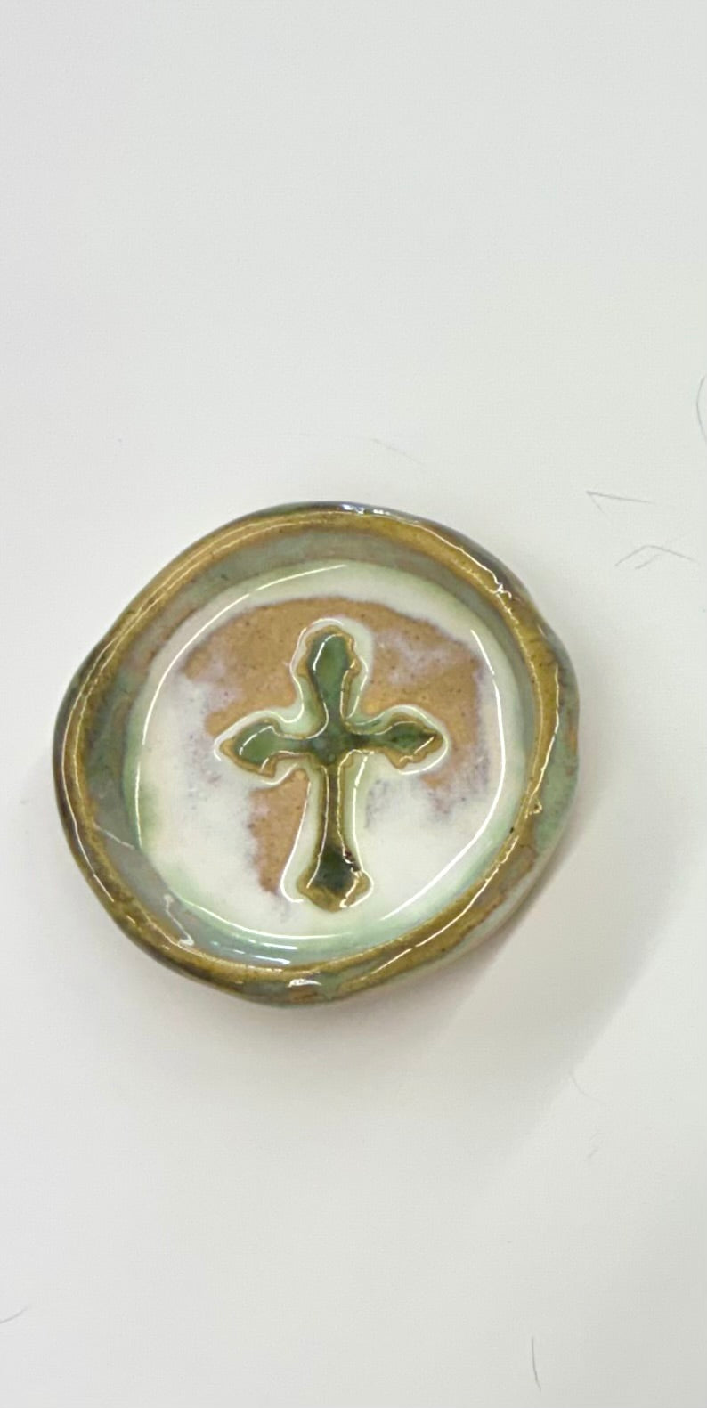 Petite Cross Dish 3.5” - Tab Boren Pottery #466