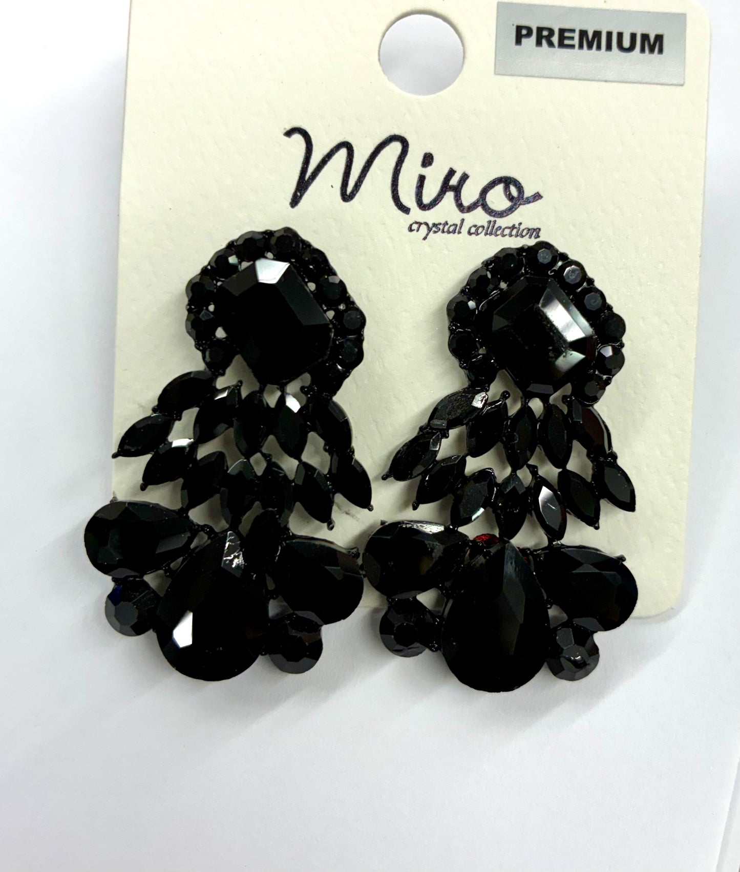 Teardrop Black Rhinestone Earrings