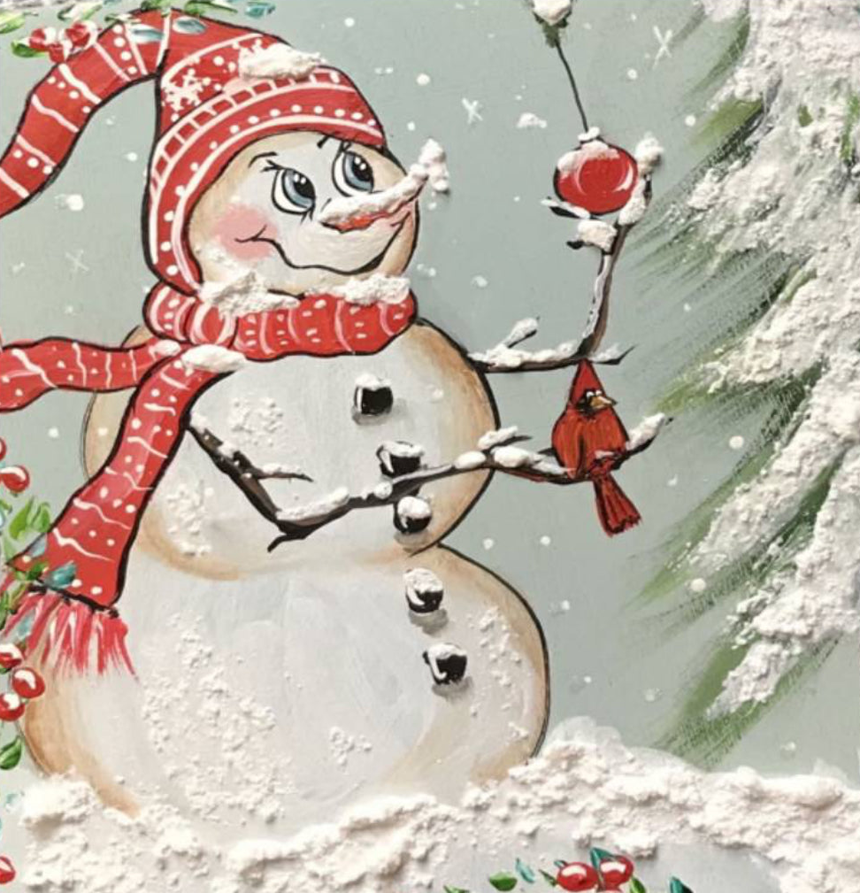 Snowman Redbird Square Pillow Swap - Luckybird