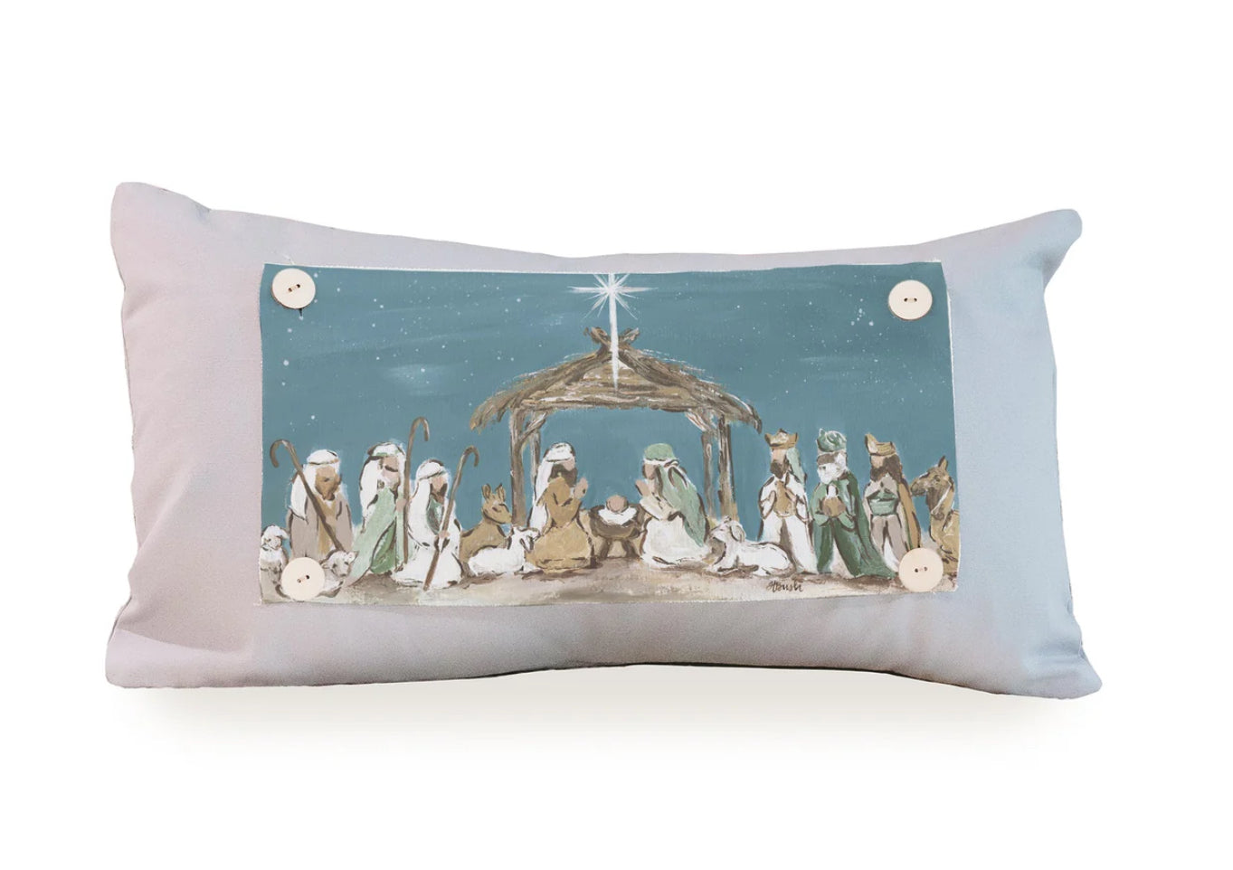Nativity Green Lumbar Pillow Swap - Luckybird