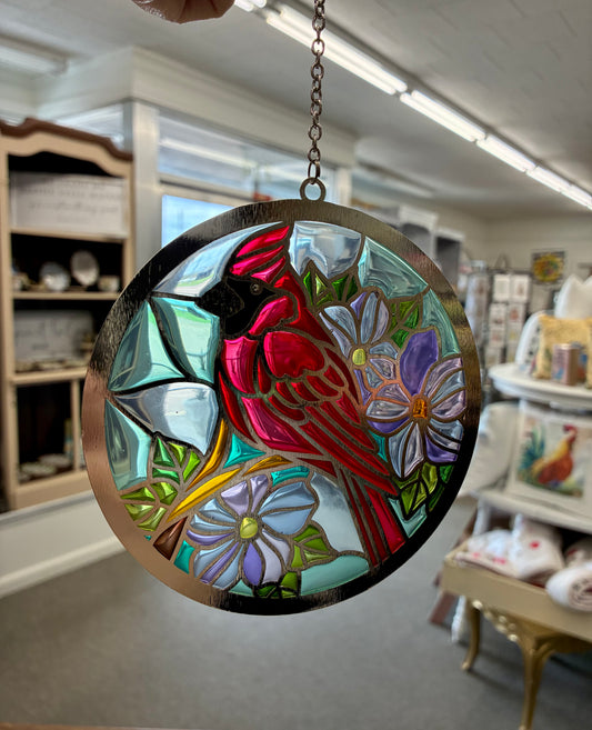 Cardinal Stained Glass Window Hanging / Sun Catcher