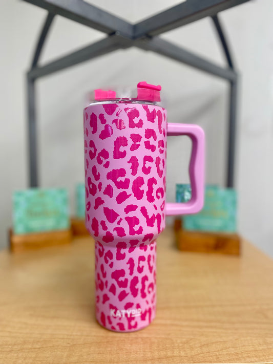 Pink Leopard 38oz Stainless Steel Tumbler / Katydid