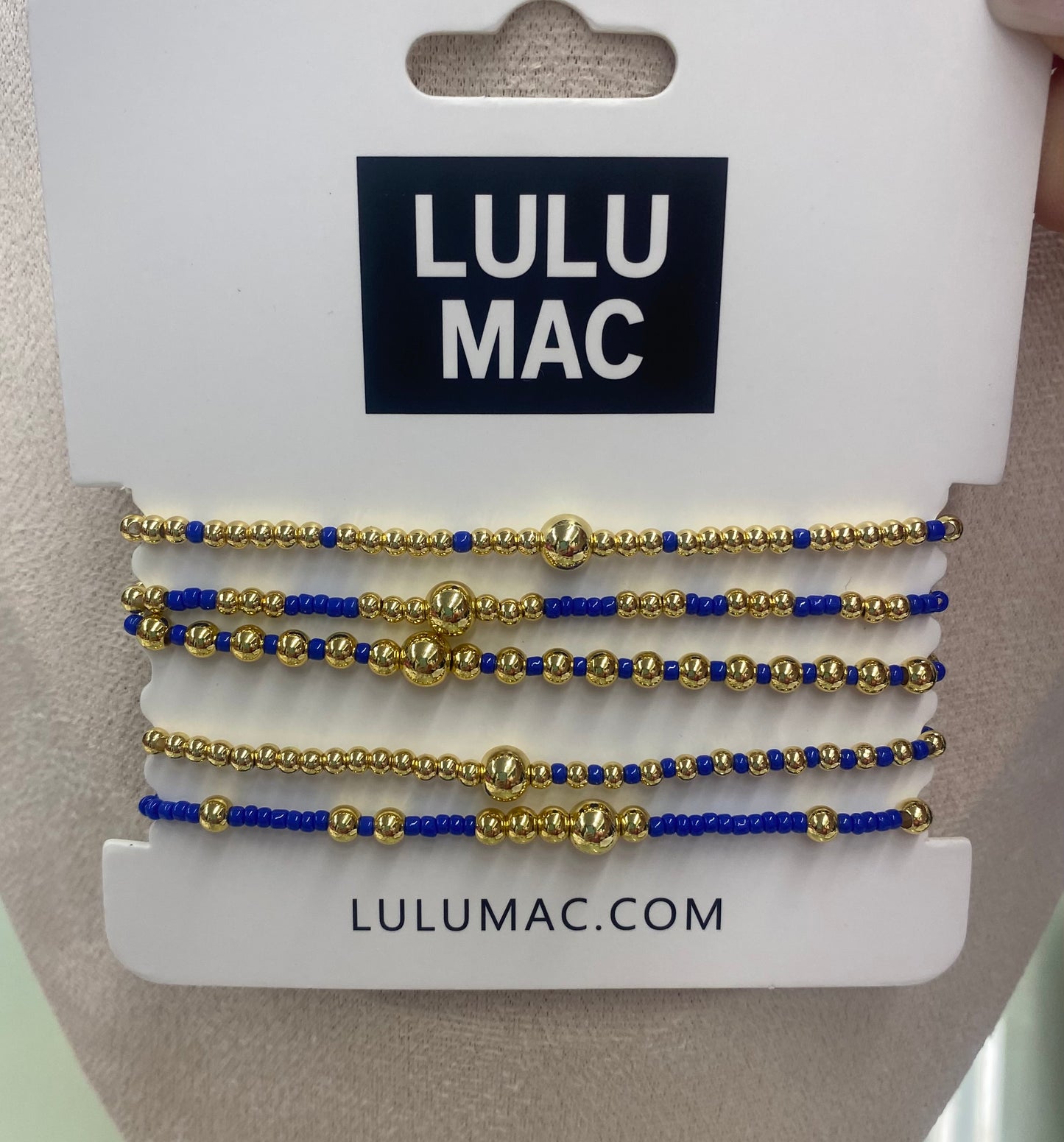 LULU MAC Royal & Gold 5-Strand Bracelets