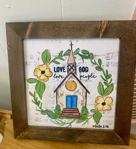 Baxter & Me “Love God-Love People Framed Att