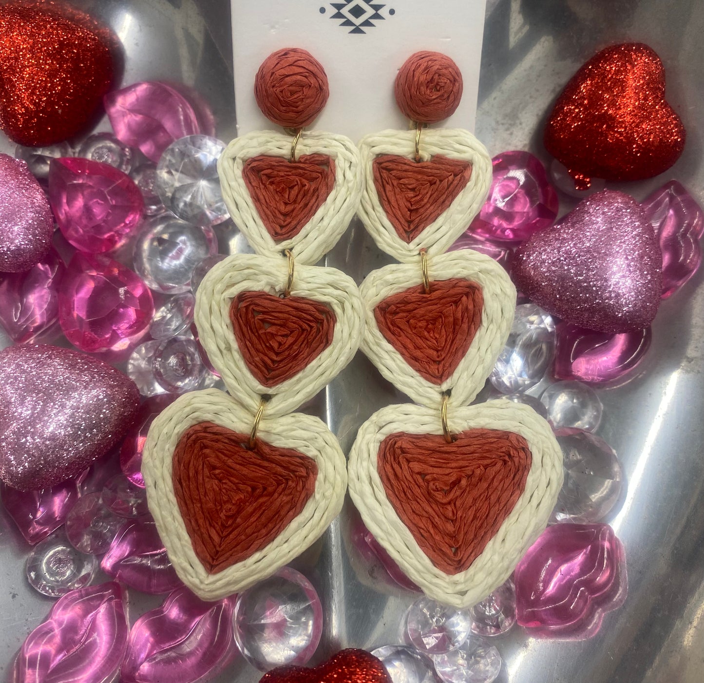 Raffia Heart Earrings