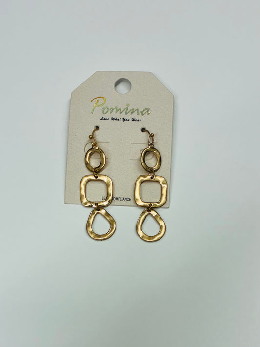 Hammered Gold or Silver Metal Dangle Earrings