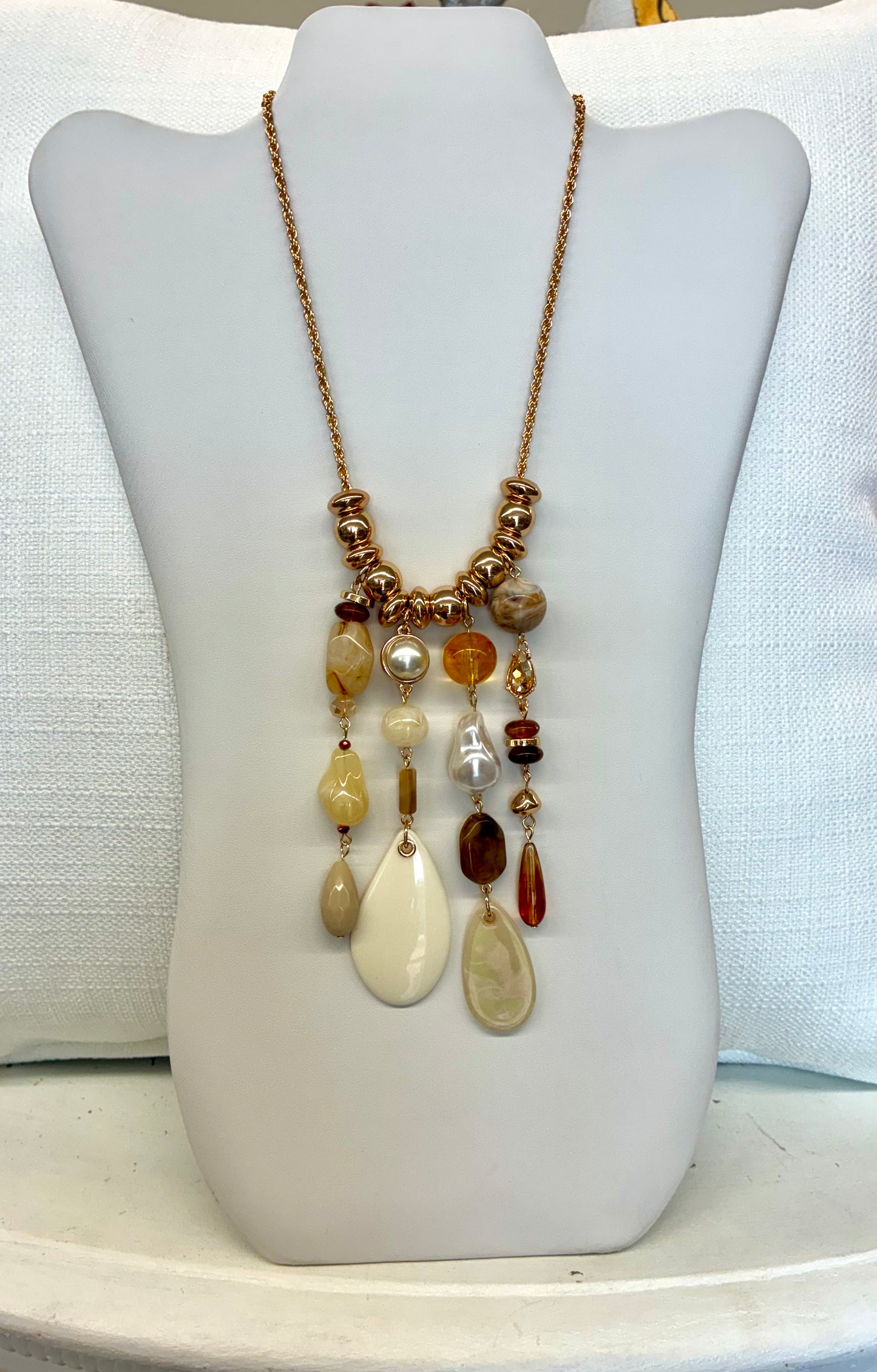 Chunky Beaded Multi-Stone Necklace