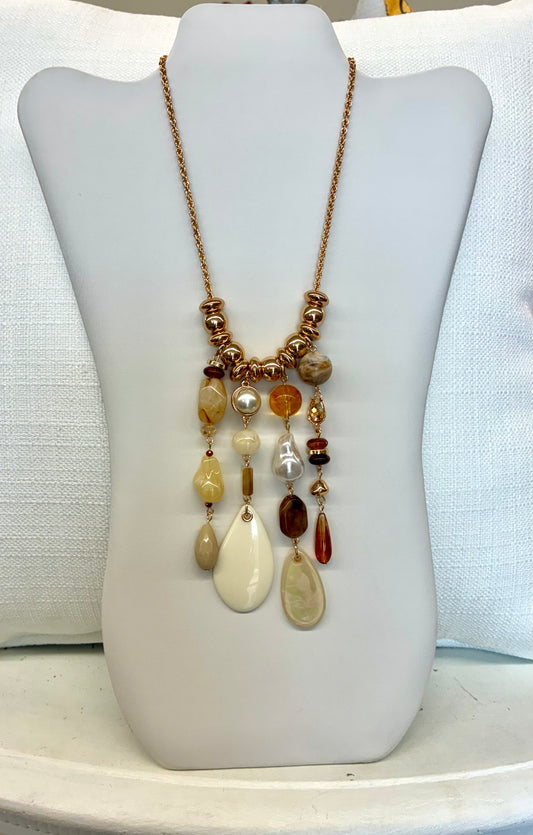 Chunky Beaded Multi-Stone Necklace
