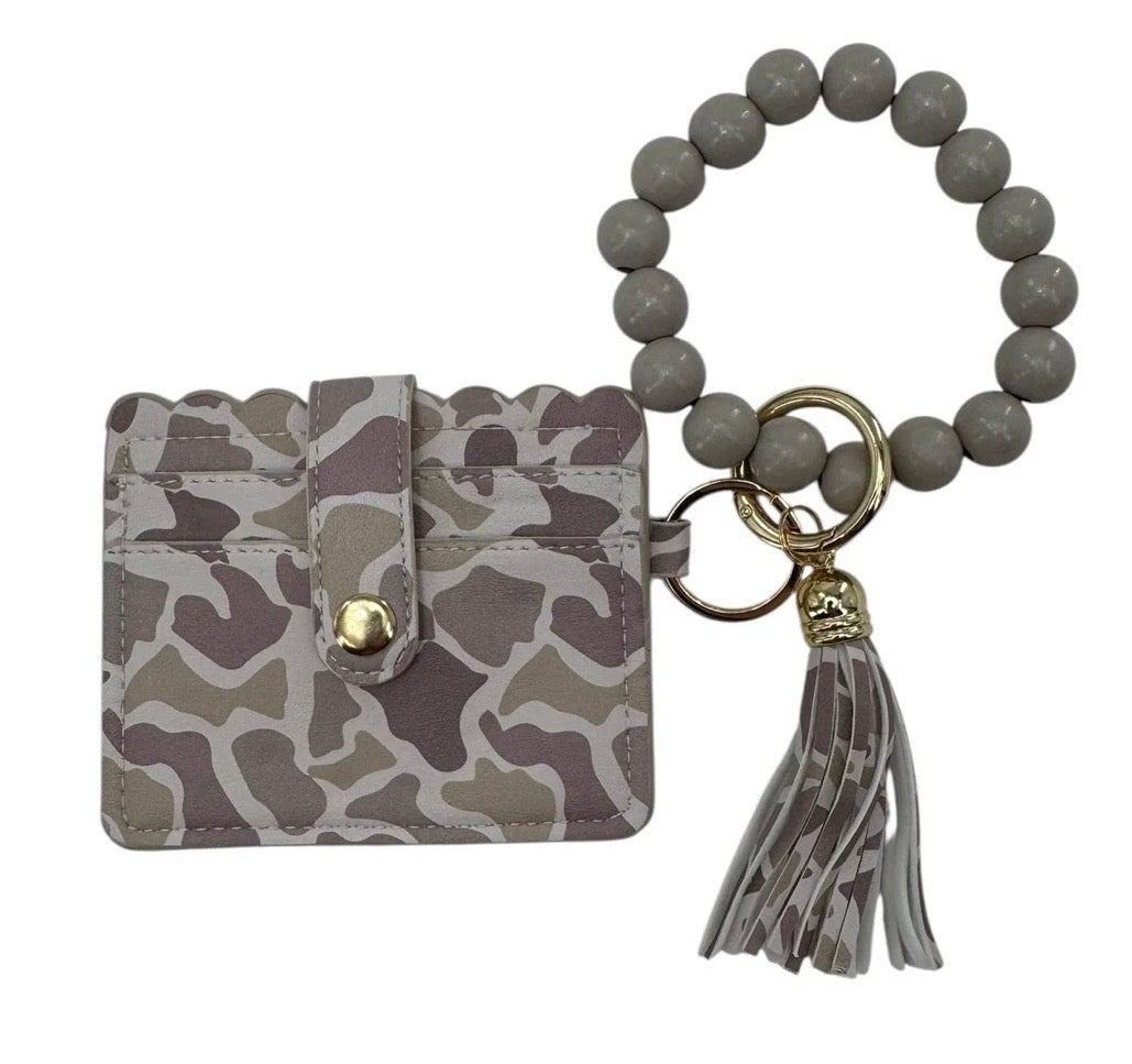 Wristlet ID Wallet Small Black Leopard