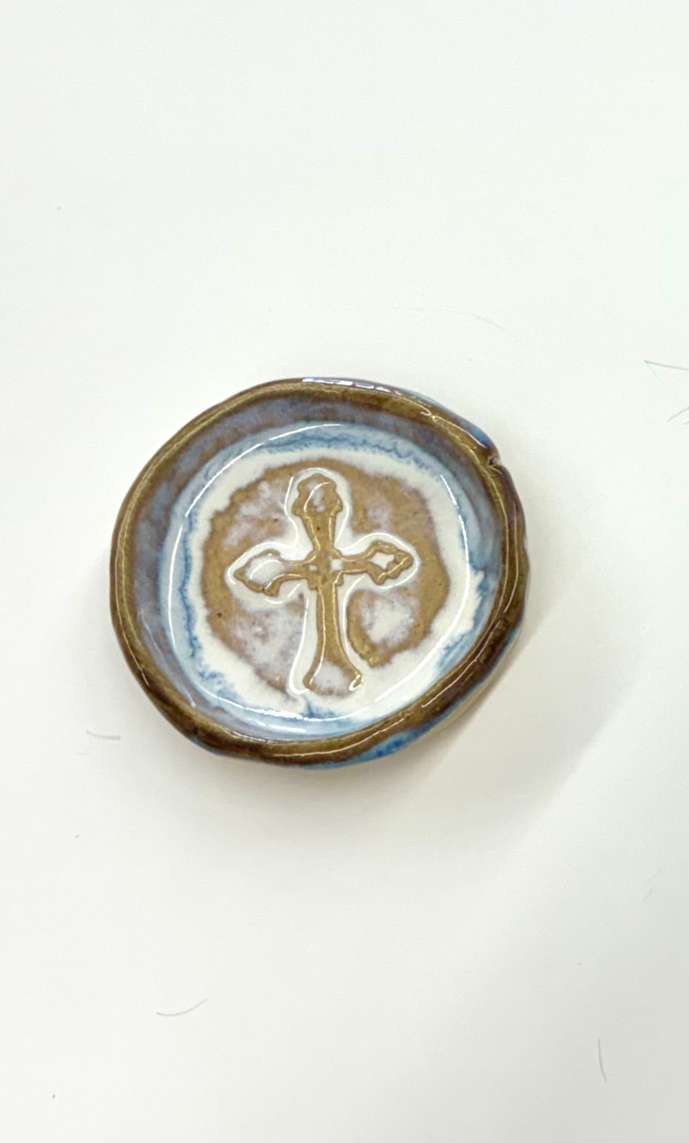 Petite Cross Dish 3.5” - Tab Boren Pottery #466