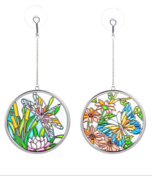 Dragonfly & Butterfly Stained Glass Sun-Catcher