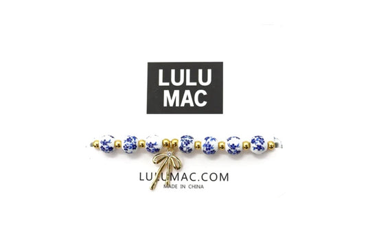 LULU MAC Blue Flower & Bow Bracelet