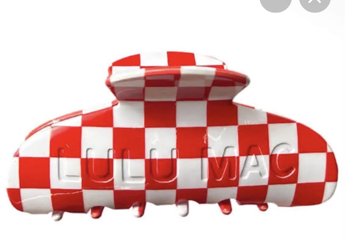 LULU MAC Hair Clip / Blue/White Checkered or Red/White Checkered